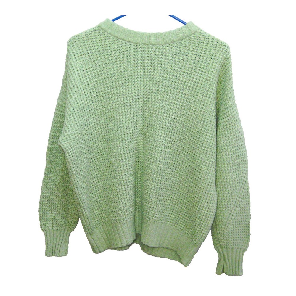 AMERICAN EAGLE Women's (Size XS) Green Knit Long Sleeve Waffle Knit Sweater Top